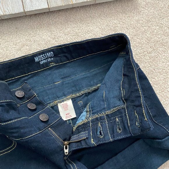 Mossimo Supply Co 4 / 27 Button Fly Zippered Cuffed Denim Dark Wash Shorts - Picture 8 of 8